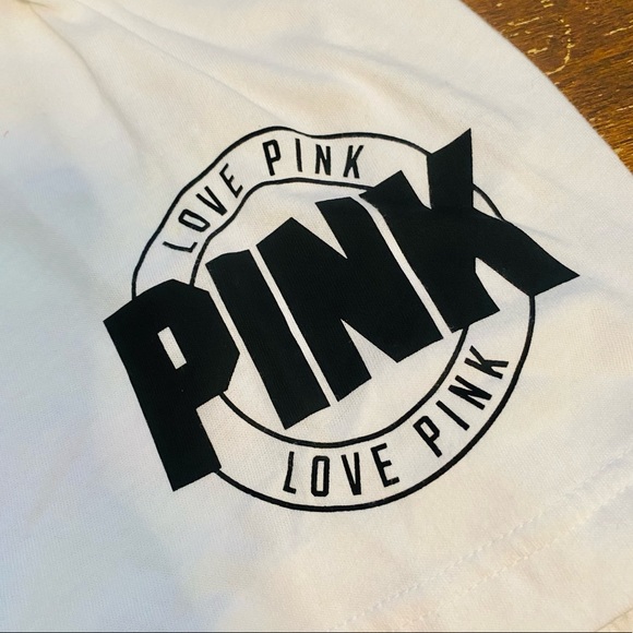 NWOT Victoria's Secret PINK White Campus Signature Tee - Picture 8 of 13